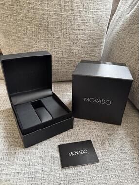 Movado Watch Presentation Box, Empty Outer Box and Inner Box